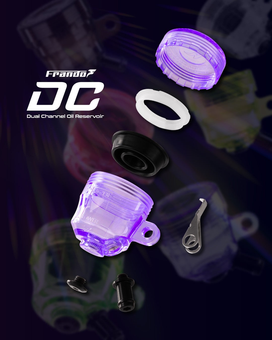 Clear Oil Brake Reservoir - Oil Tank Cup (Dual-Channel)