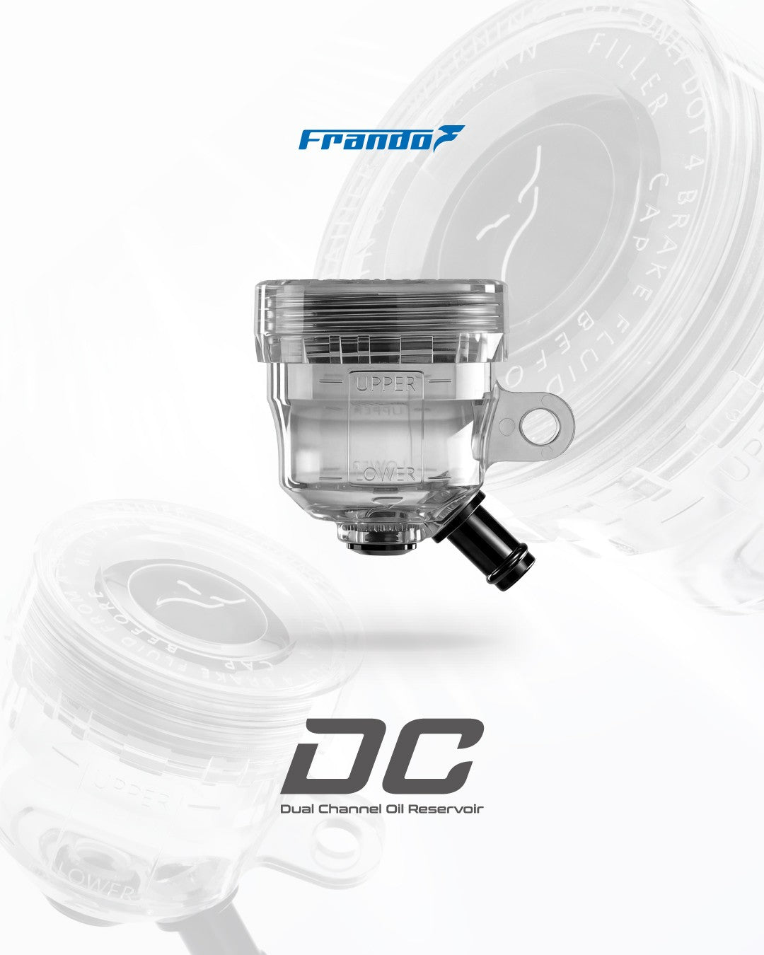 Clear Oil Brake Reservoir - Oil Tank Cup (Dual-Channel)