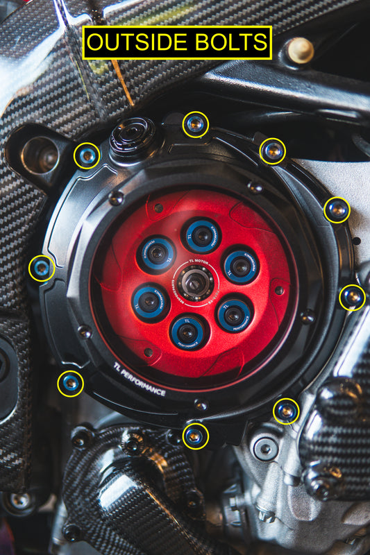 Outer Titanium Bolts for Clear Clutch Cover K46 (2010 - 2018 BMW S1000rr / S1000R / S1000XR) (Copy)